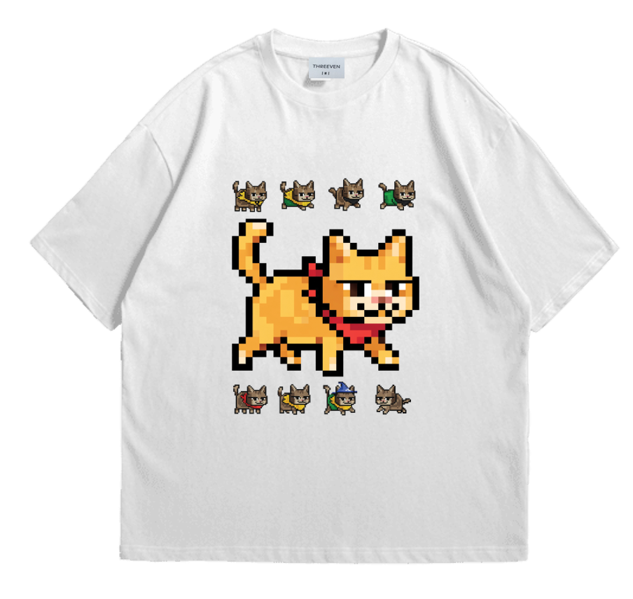 Retro Pixel Cat T-Shirt Main image