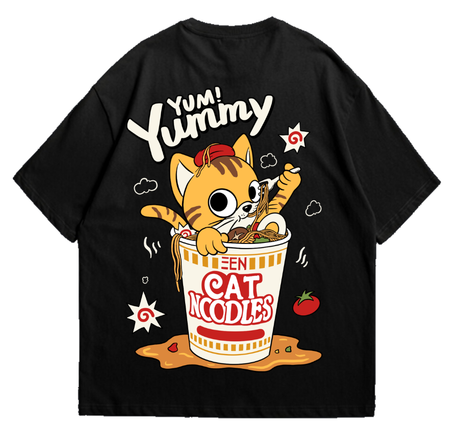 Yummy Cat Noodles T-Shirt Main image